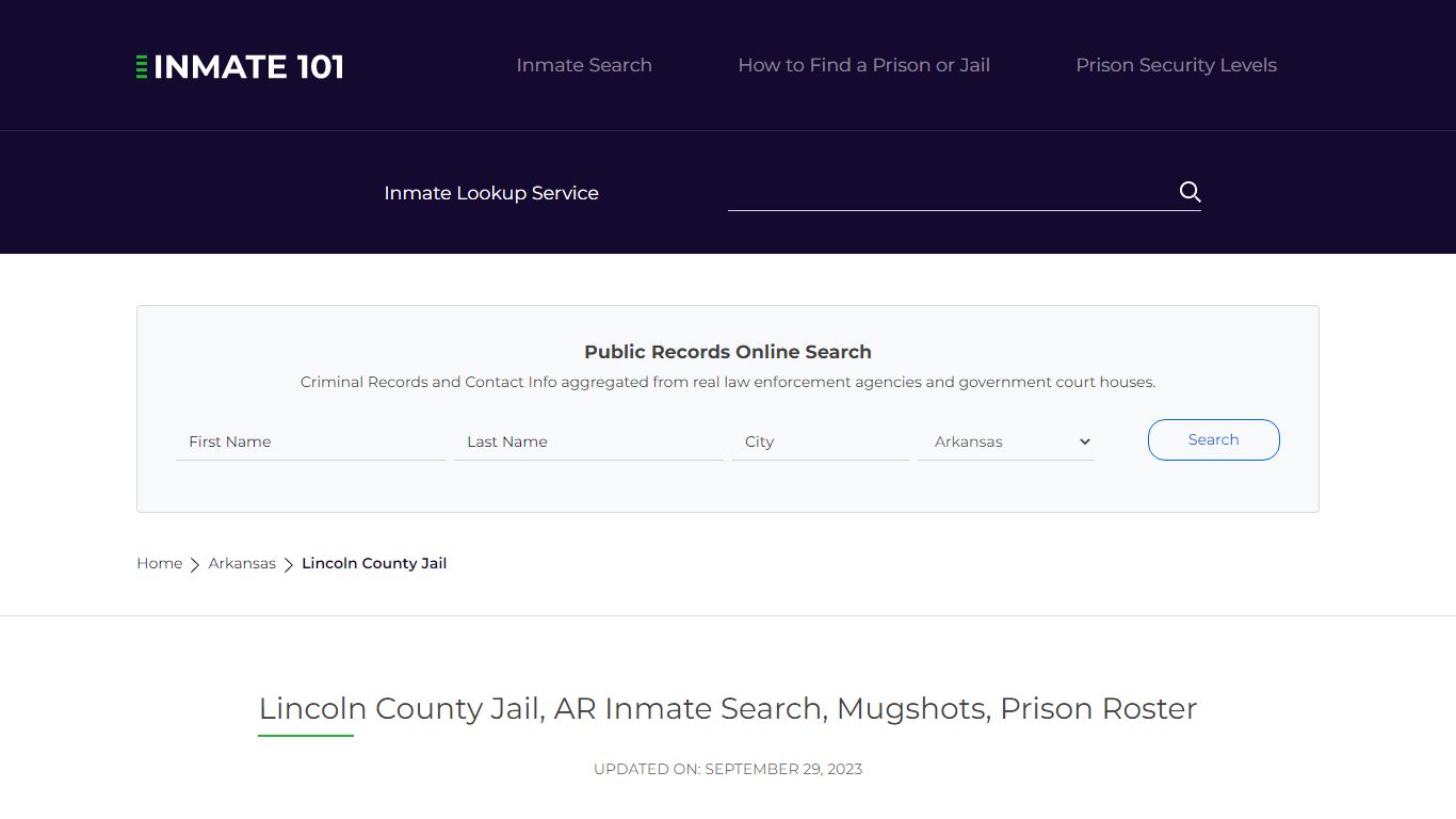 Lincoln County Jail, AR Inmate Search, Mugshots, Prison Roster